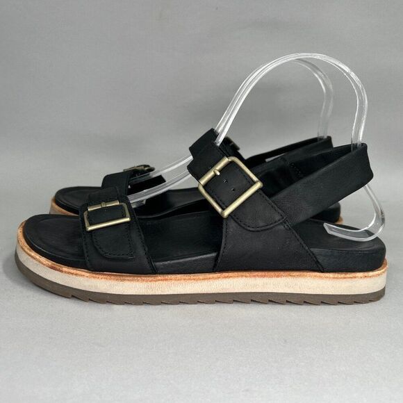 Merrell Juno Sandals Women's Size 8 Black Leather Buckle Slingback Flip Flops - Picture 4 of 12